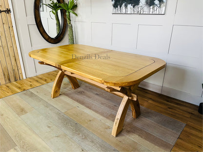 Oak Extendable Dining Table 10-12 Seat Oak Furnitureland Hercules R26
