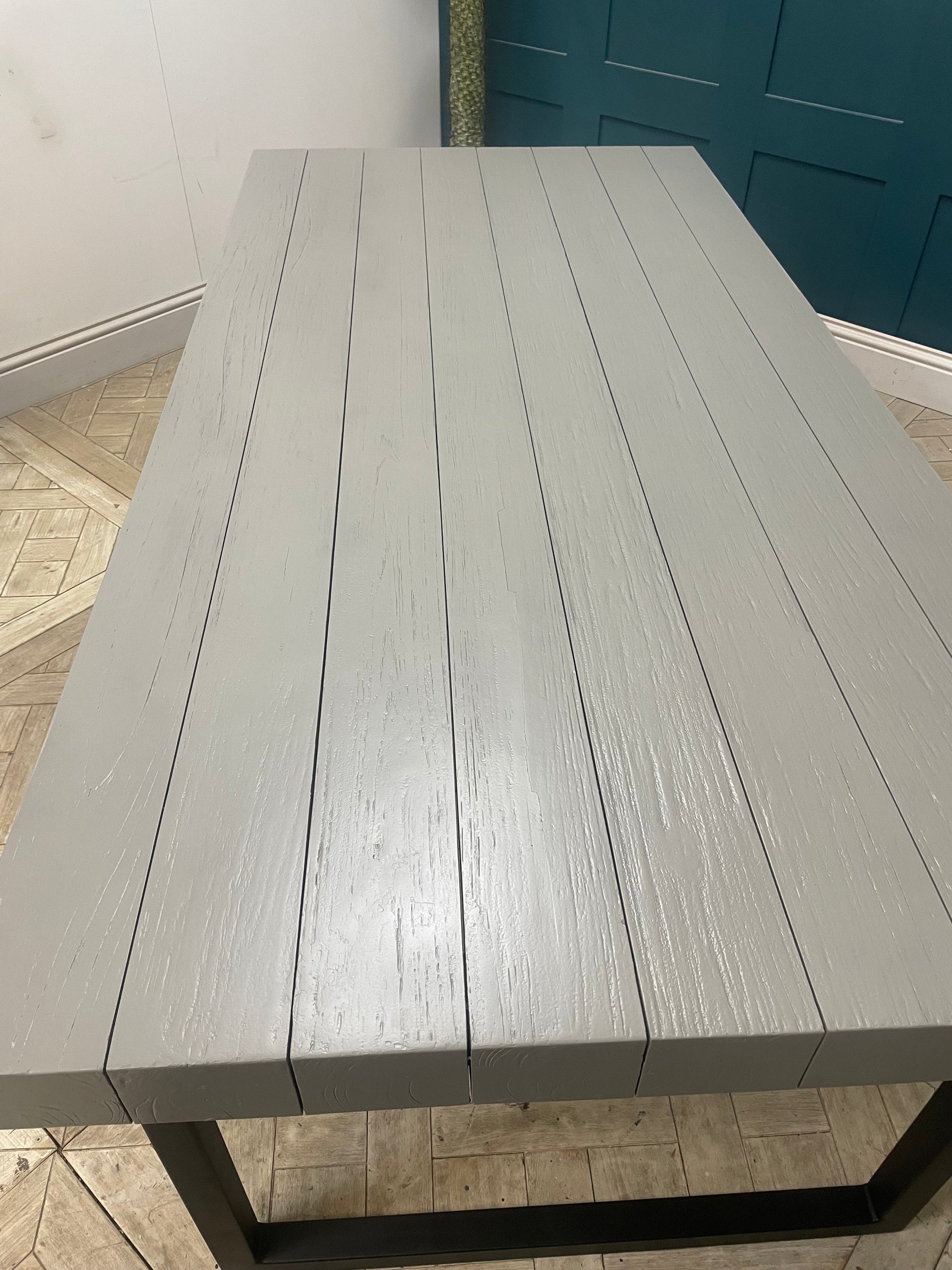 Gallery Direct Frame cement grey 8-seater rectangular garden dining table