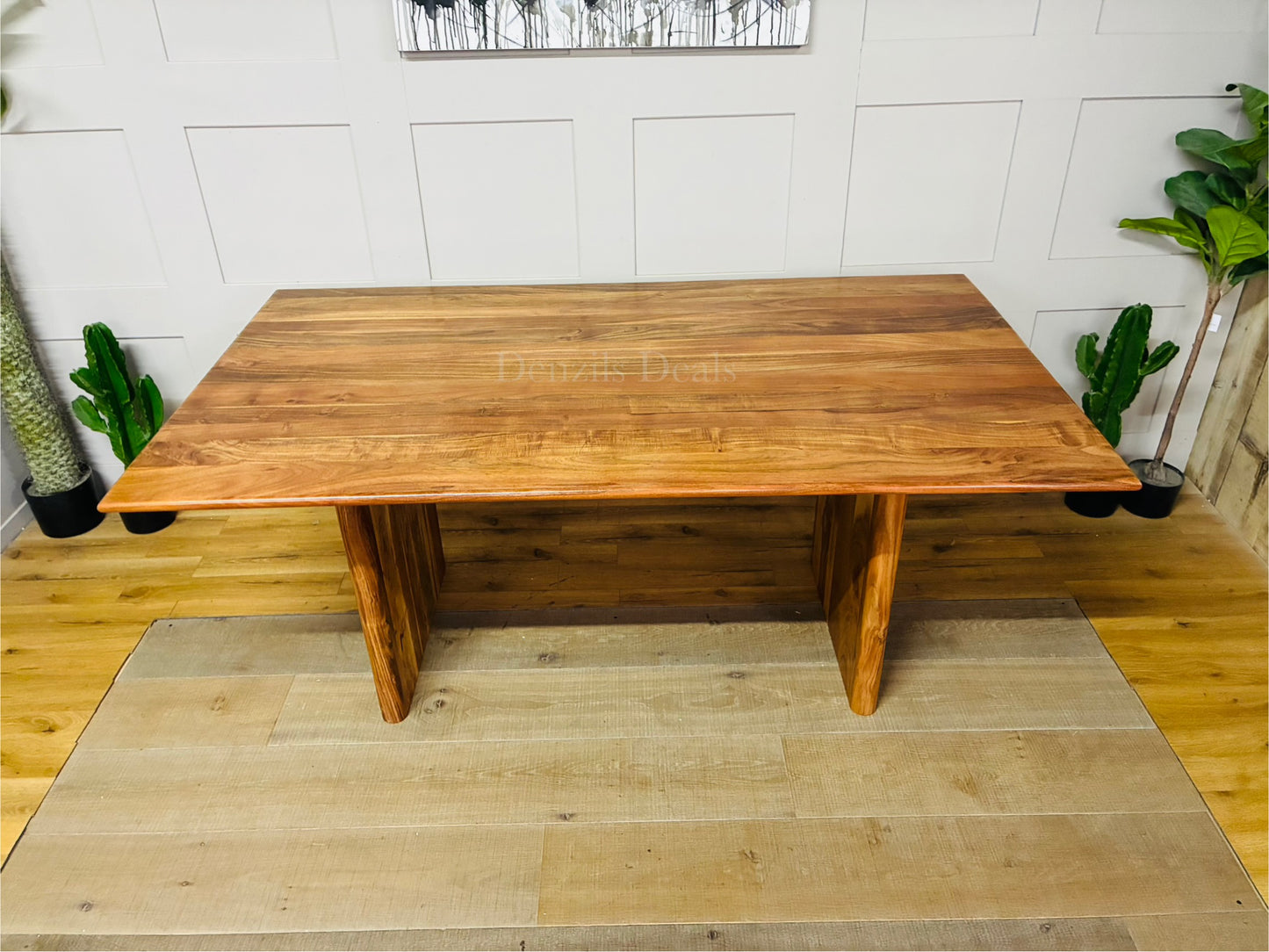 Gallery Direct Home Natural Eddleston 6 Seater Dining Table 180cm crafted from solid acacia wood 