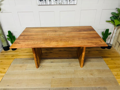Gallery Direct Home Natural Eddleston 6 Seater Dining Table 180cm crafted from solid acacia wood 