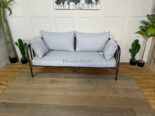 John Lewis Chevron Garden Outdoor 2 Seater Sofa Grey