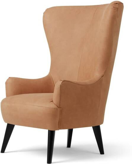 MADE.COM Bodil Accent Armchair, Tan Leather, high back