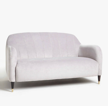 John Lewis & Partners Meghan Fluted Back Petite Sofa, Velvet. Dark Leg