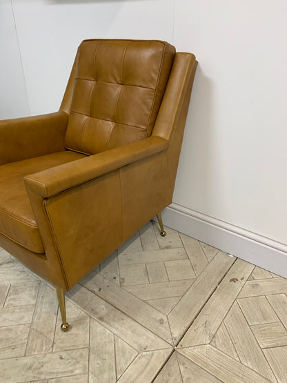 Pavilion Chic Saltford Brown Leather Armchair #9115/5