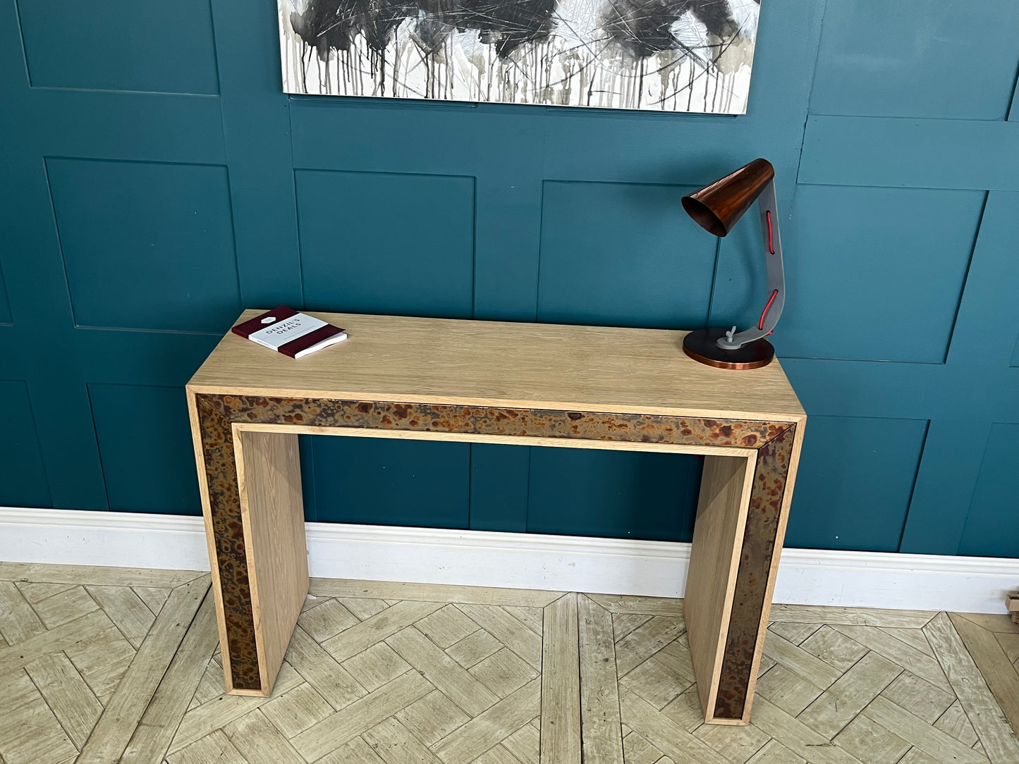 Anthropologie Mod Reactive Oak Console Table