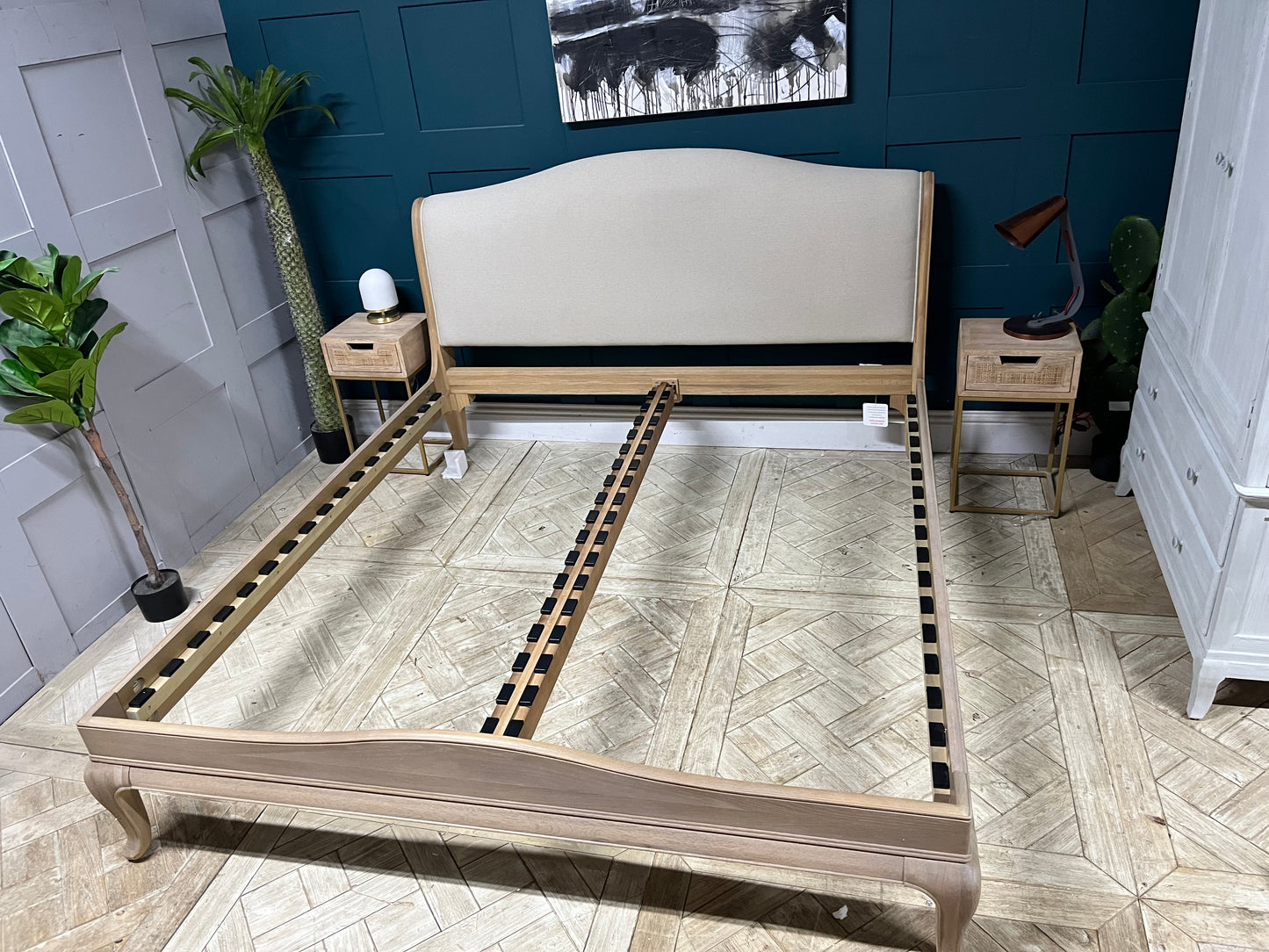 John Lewis Louis / Etienne bed frame super king size oak low end