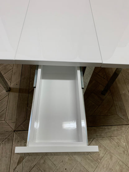 Dwell Meta Drop Leaf Dining Table in Gloss White #8507/3