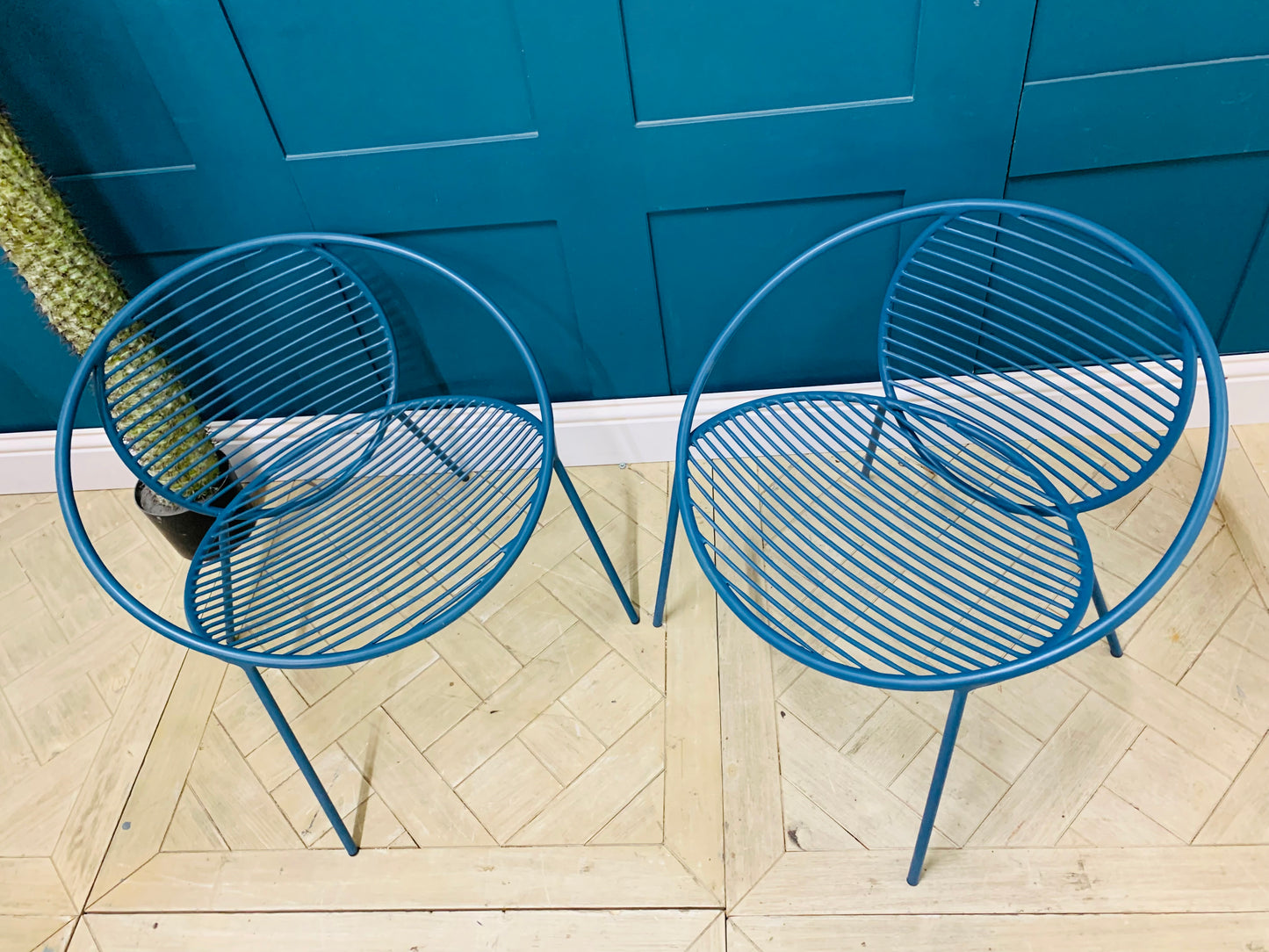 Pair Of Swoon Editions Finsbury Garden Chair in azure