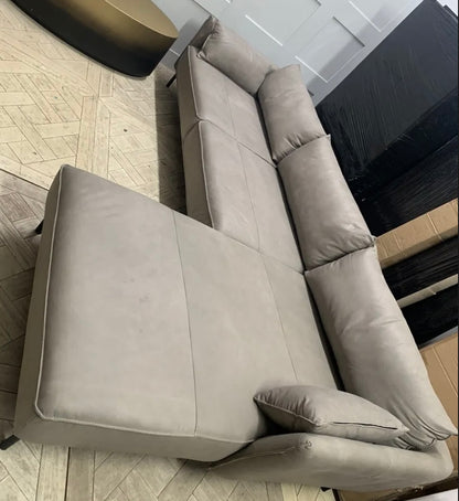 Made.com Odelle  Right Hand Facing Chaise End Corner Sofa, Grey Leather #8589.