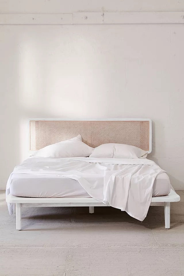 Urban Outfitters Marte Rattan White King Bed Rrp £649.00