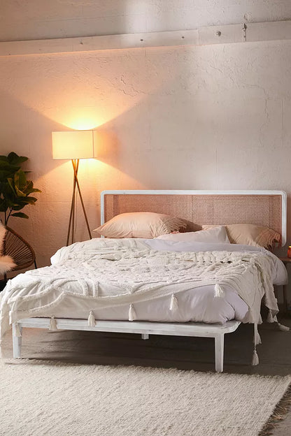 Urban Outfitters Marte Rattan White King Bed Rrp £649.00