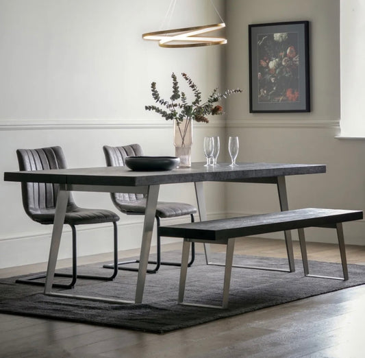 Small Gallery Direct Newington Black Dining Table 180 x 100 x 77 cm