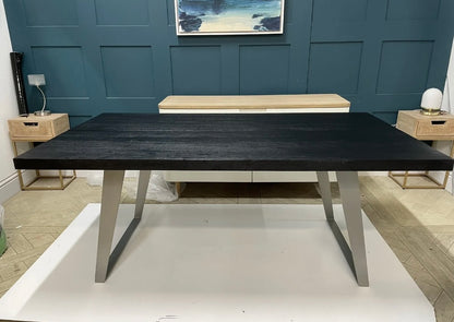 Small Gallery Direct Newington Black Dining Table 180 x 100 x 77 cm