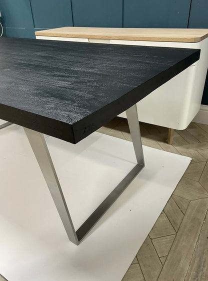 Small Gallery Direct Newington Black Dining Table 180 x 100 x 77 cm