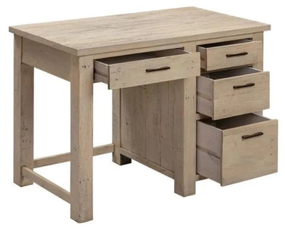 Scandinavian style rustic pine compact desk