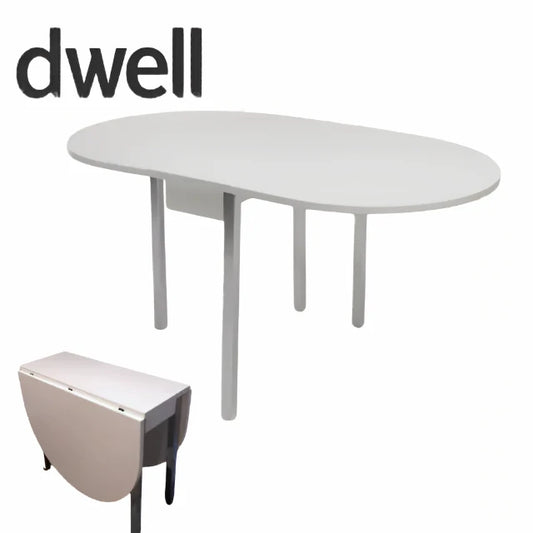 Dwell Meta Drop Leaf Dining Table in Gloss White #8507/3