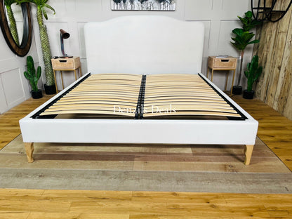 Loaf Luna super king size bed. In porridge clever linen