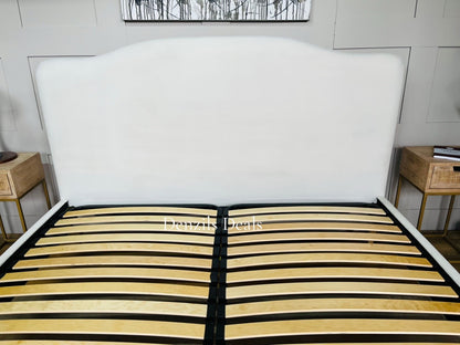 Loaf Luna super king size bed. In porridge clever linen