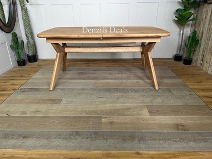 BENTLEY Natural Solid Oak 8-10 Seater Extendable Dining Table Rrp £1079