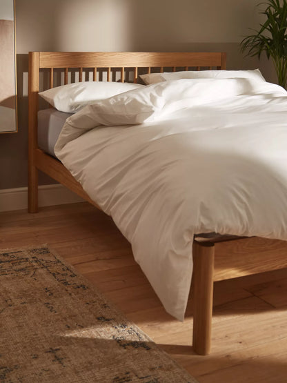 John Lewis Spindle Solid Oiled Oak & Pine King Size Slatted Bed Frame