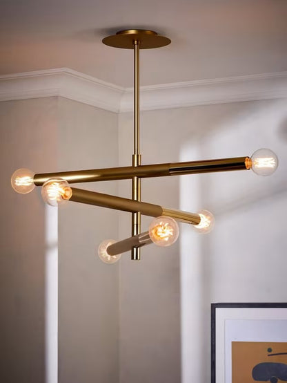 Swoon Collins Sputnik 6 Arm Ceiling Light, Gold R18
