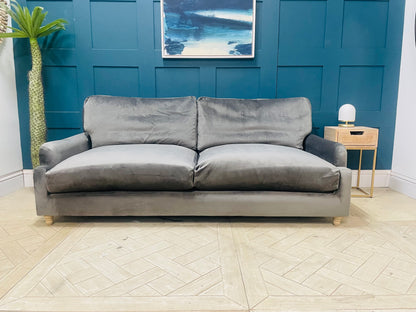 Loaf Pavlova 3 Seater Sofa In Grey Velvet