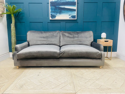 Loaf Pavlova 3 Seater Sofa In Grey Velvet