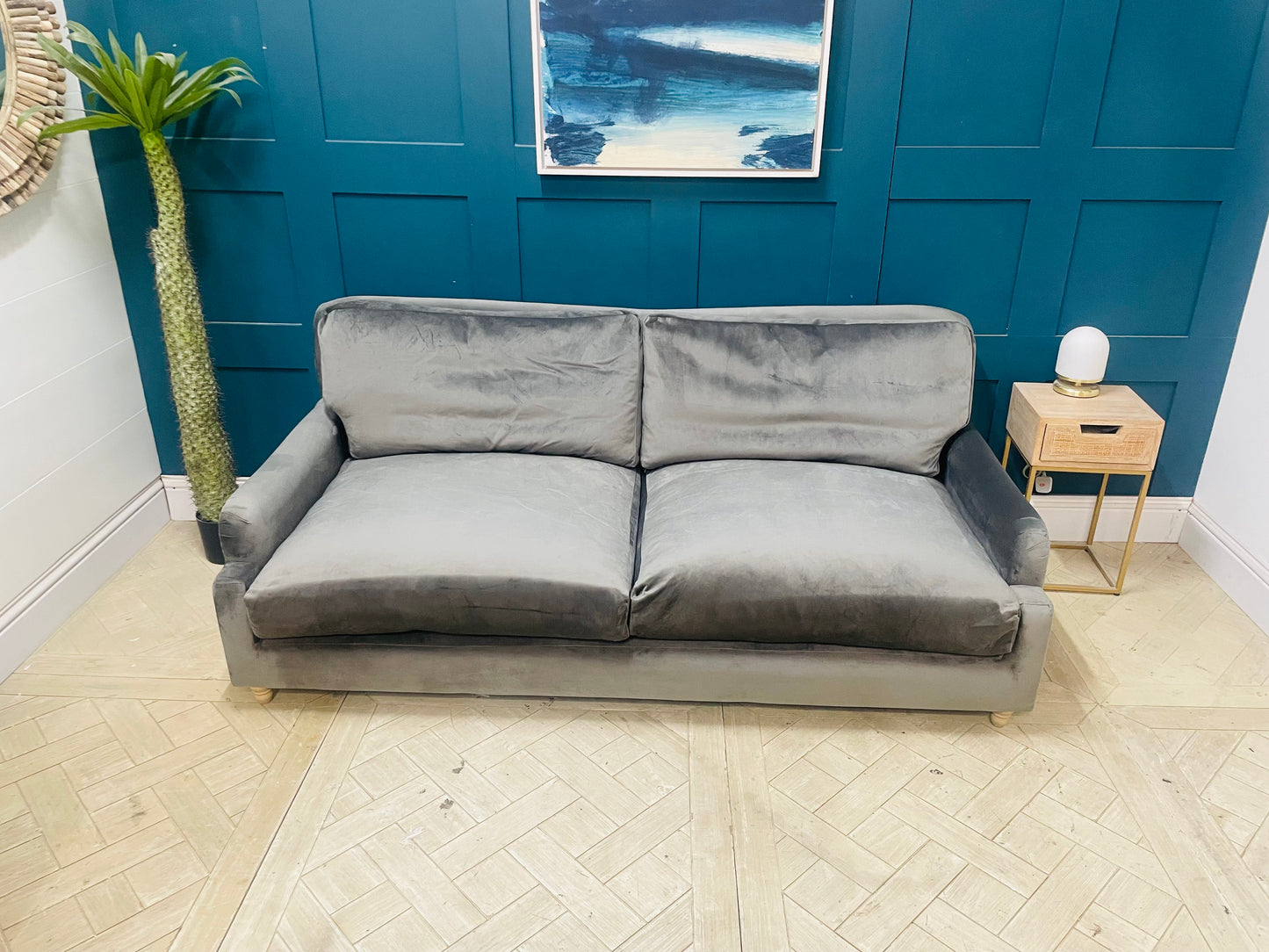 Loaf Pavlova 3 Seater Sofa In Grey Velvet