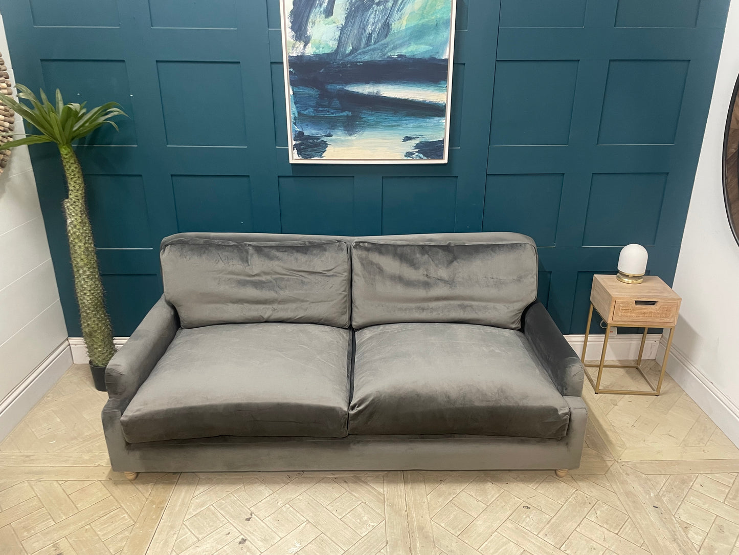 Loaf Pavlova 3 Seater Sofa In Grey Velvet