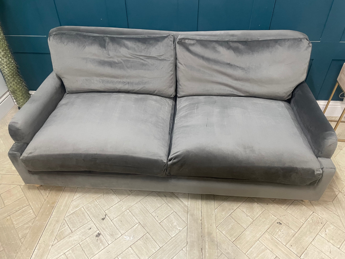 Loaf Pavlova 3 Seater Sofa In Grey Velvet