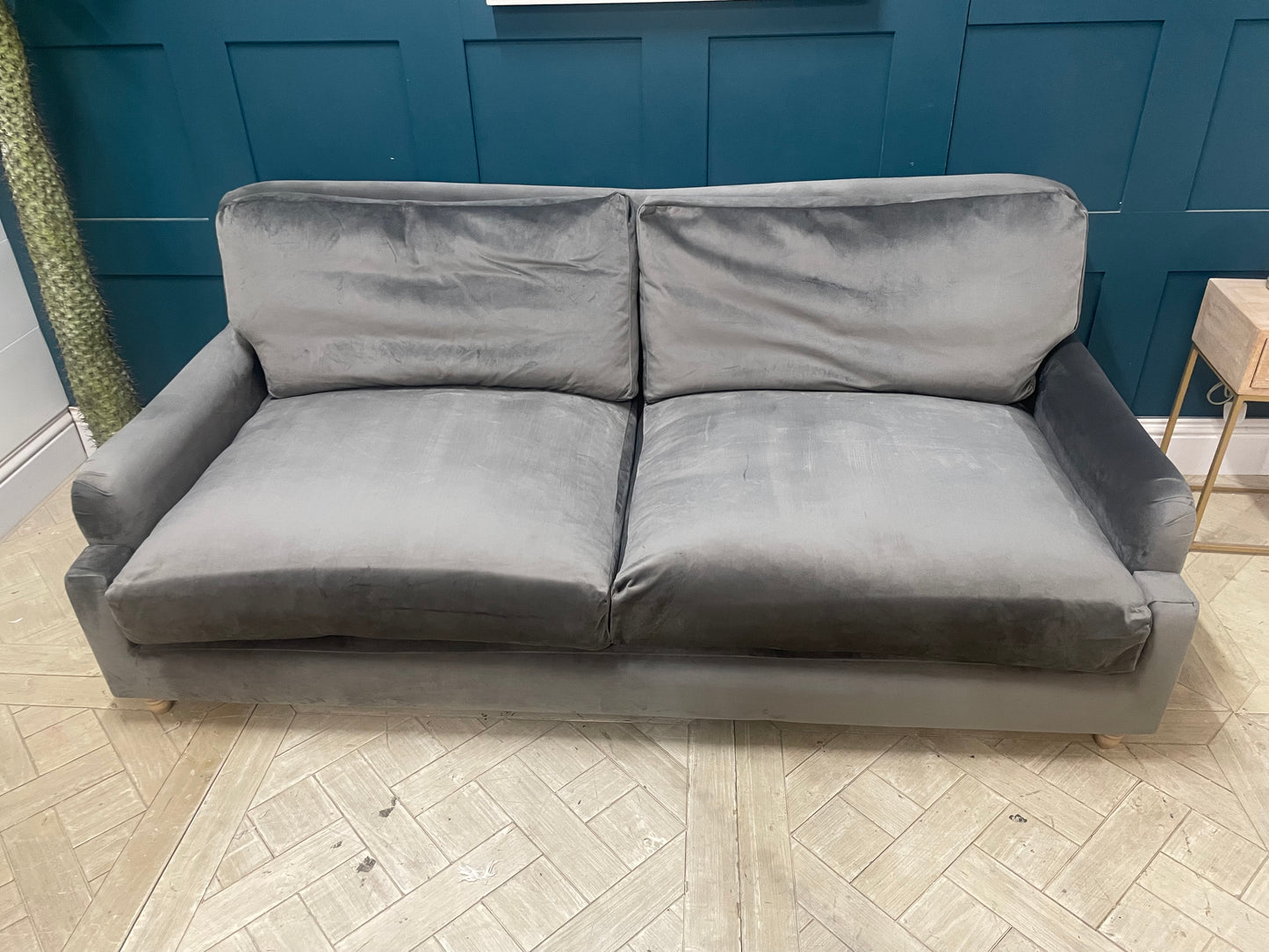 Loaf Pavlova 3 Seater Sofa In Grey Velvet