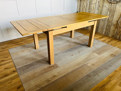 Dorset  4FT 7" X 3FT Natural Oak Extending Dining Table Oak Furniture Land