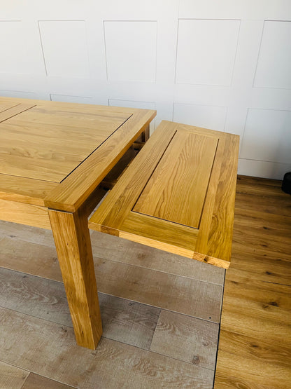 Dorset  4FT 7" X 3FT Natural Oak Extending Dining Table Oak Furniture Land