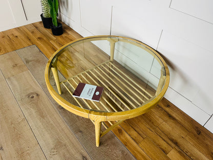 Marmo Coffee Table in Whitewashed Oak With 15mm Thick Glass Top