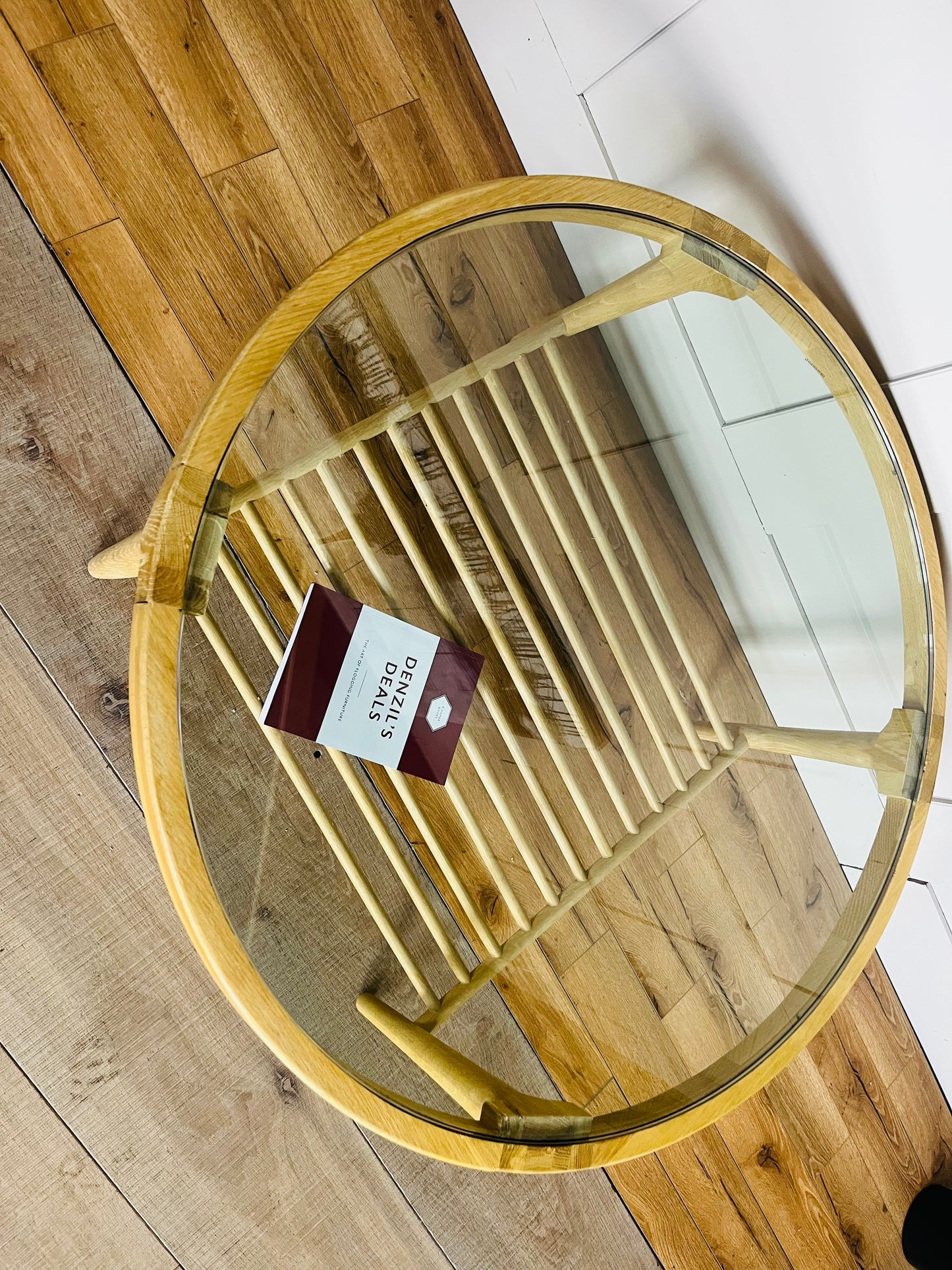 Marmo Coffee Table in Whitewashed Oak With 15mm Thick Glass Top