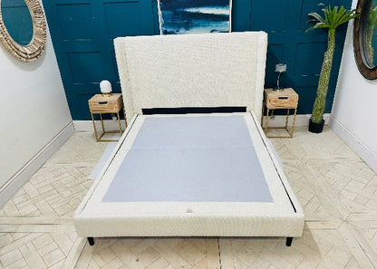 Doddington Upholstered Bed Frame, King Size, Corto Ivory Bouclé  fabric.