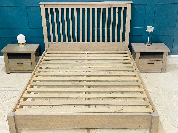 Scandinavian Style Rustic Pine Bed Frame