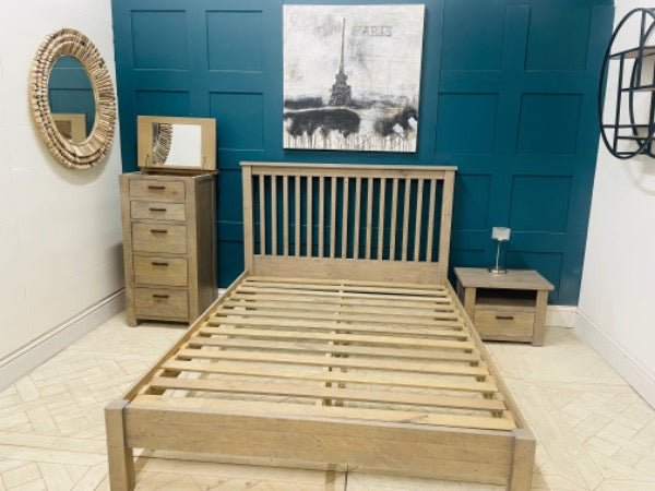 Scandinavian Style Rustic Pine Bed Frame