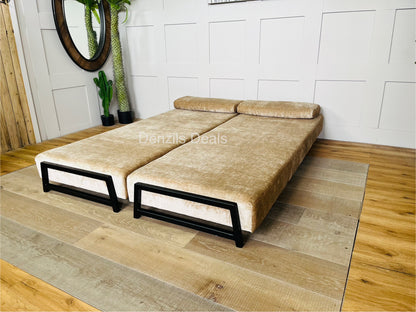 innovative Duplet Daybed With Powder Coated Black Legs . Celina Luxury Velvet