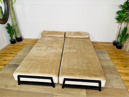 innovative Duplet Daybed With Powder Coated Black Legs . Celina Luxury Velvet