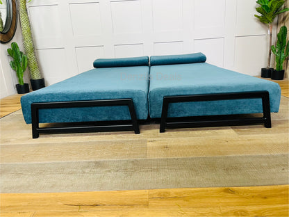 Innovative Duplet Daybed with Powder Coated Metal Legs
