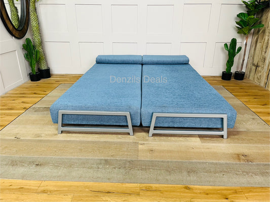 innovative Duplet Daybed With Powder Coated Silver Metal Legs