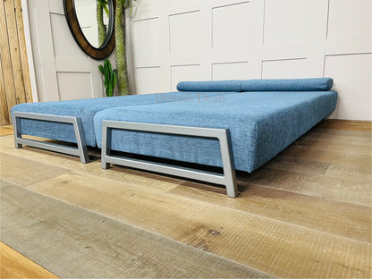 innovative Duplet Daybed With Powder Coated Silver Metal Legs
