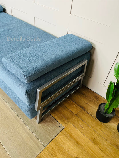 innovative Duplet Daybed With Powder Coated Silver Metal Legs