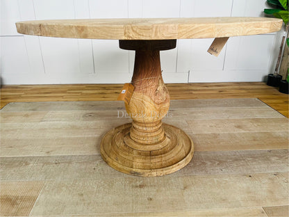 nkuku laya round carved mango wood table Rrp £1450. R50
