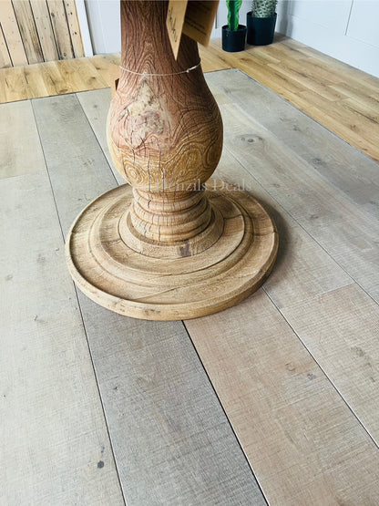 nkuku laya round carved mango wood table Rrp £1450. R50