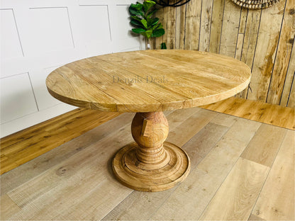 nkuku laya round carved mango wood table Rrp £1450. R50