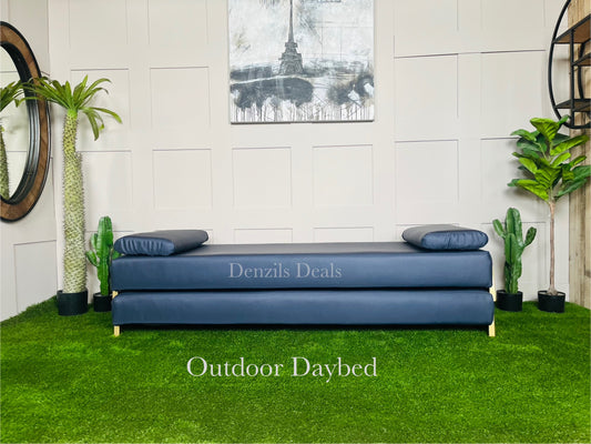 innovative Outdoor Duplet Sofa/Daybed Powder Coated Gold Legs Ink Blue Rrp £1449