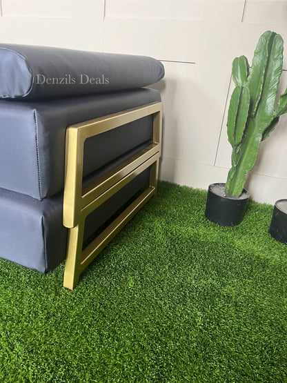 innovative Outdoor Duplet Sofa/Daybed Powder Coated Gold Legs Ink Blue Rrp £1449