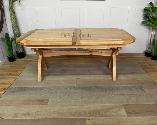 Oak Extendable Dining Table 10-12 Seat Oak Furnitureland Hercules)
